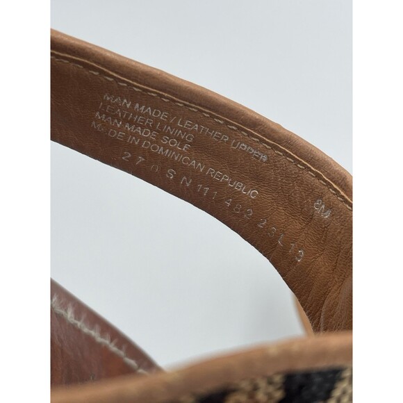 Tory Burch Cameron Leopard Thong Sandals Women’s 8 Leather Gold Emblem - Picture 4 of 5